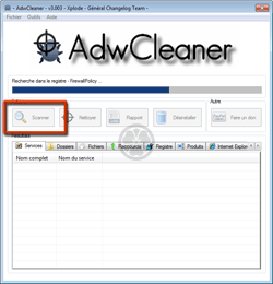 AdwCleaner - Progression d'une analyse