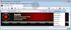 Barre d'outils (Toolbars) incrustée dans un navigateur - Module additionnel volontairement installé - Ici la barre d'outils du CNRTL (Centre National de Ressources Textuelles et Lexicales), créé par le CNRS (Centre National de la Recherche Scientifique)