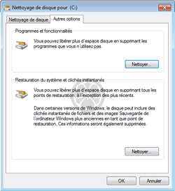 Tenter de gagner un peu plus de place en supprimant tous les points de restauration sauf le dernier.