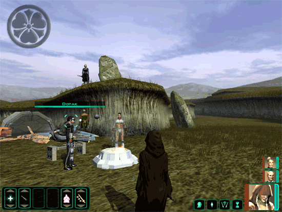 Dantooine - Derrière le camp des mercenaires - Vers les ruines étranges et le temple des Rakatas (les bâtisseurs)