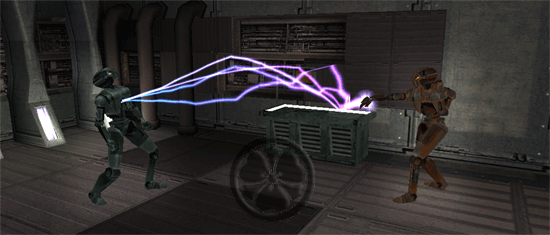 HK-47 torture un HK-50 et le fait parler