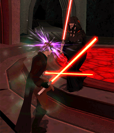 Premier combat contre Kreia, au-dessus du Noyau de Trayus