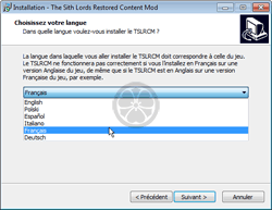 Installation du MOD de restauration TSLRCM dans Kotor 2