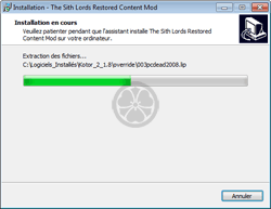 Installation du MOD de restauration TSLRCM dans Kotor 2